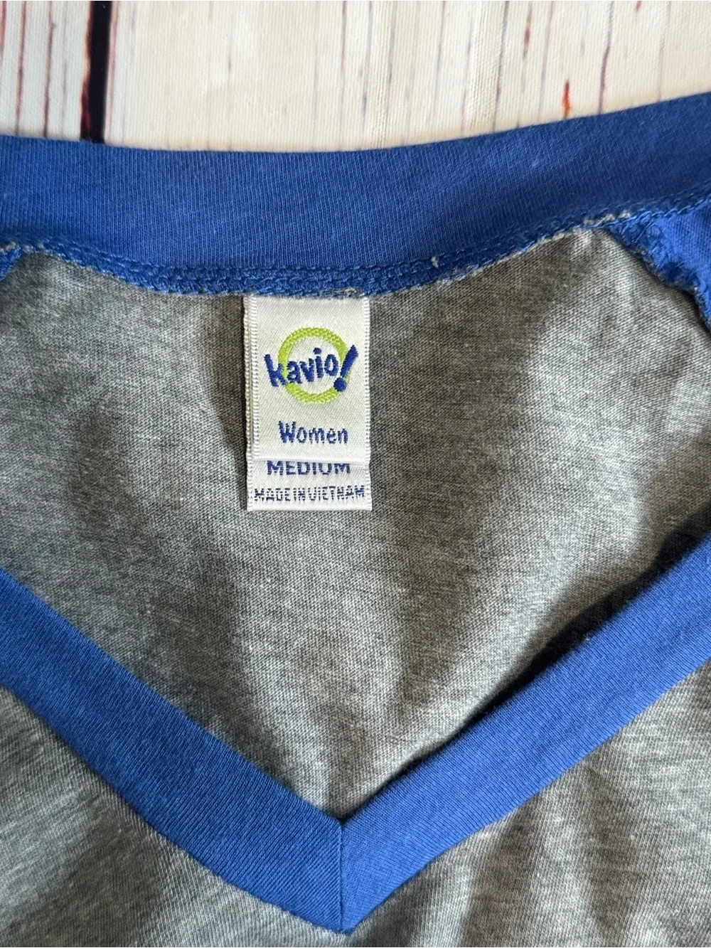 Kavio Gray & Royal Blue Raglan Baseball Tee Size Medium
